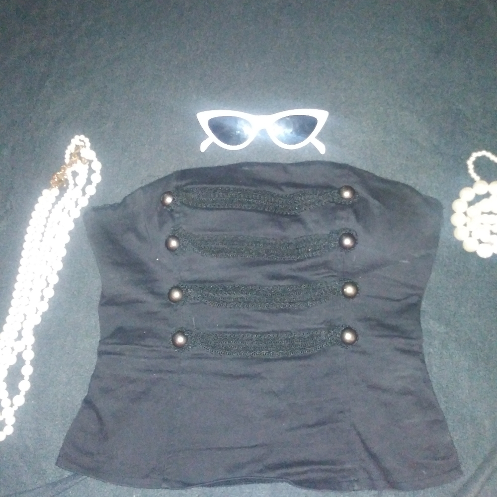 Body Central Bustier in Black - Zip Up Back